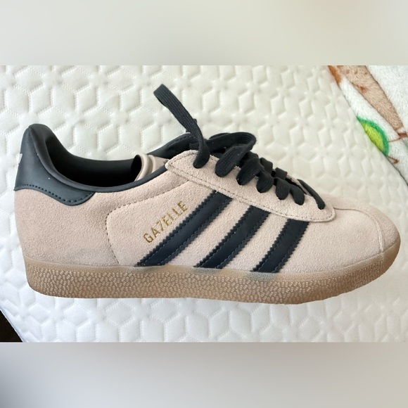 adidas Shoes - Adidas Gazelle Beige with Black Stripes